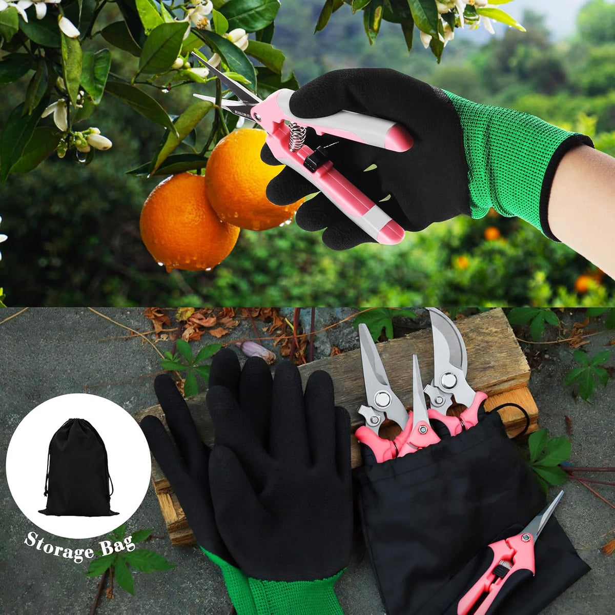 4 Packs Garden Pruning Shears Stainless Steel Blades Handheld Pruners Set with Gardening