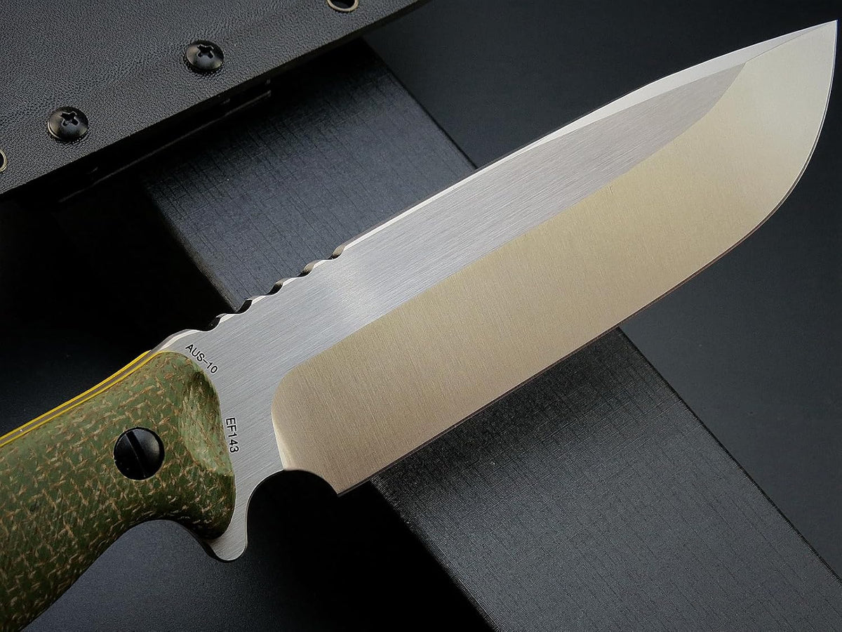 Eafengrow EF143 Fixed Blade Knife AUS-10 Steel Blade Micarta Handle Full Tang EDC Tool Straight