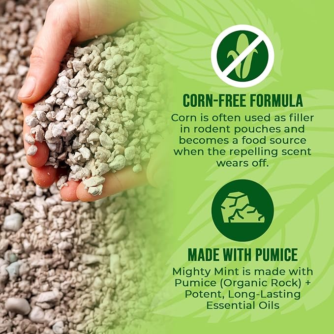 Mighty Mint Mouse Repellent Pouches – Peppermint, Castor Oil & Cinnamon Formula – Natural Indoor