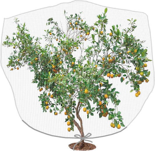 8.2 x 6.5 Feet Large Fruit Tree Netting, Insect Bird Barrier Tree Net with Drawstring, Garden Bird