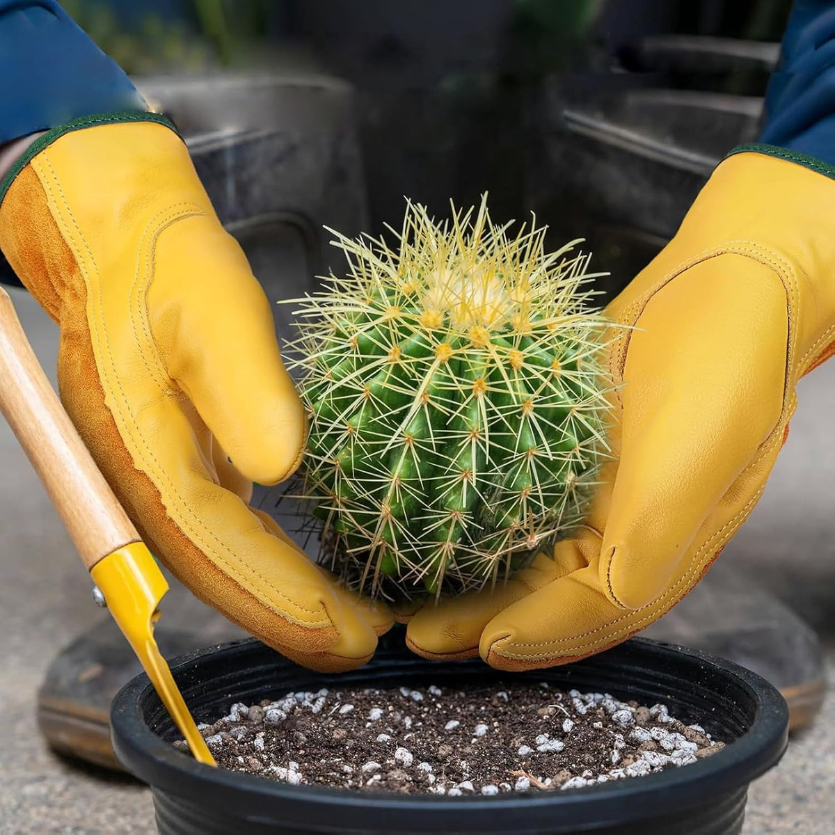 Leather Work Garden Gloves for Men & Women，Safety Work Gloves for Gardening, Welding, Construction