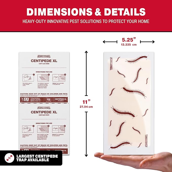 Catchmaster Centipede XL Giant Glue Boards 6-PK, Adhesive Bug Catcher, Cricket, Roach, Scorpion &