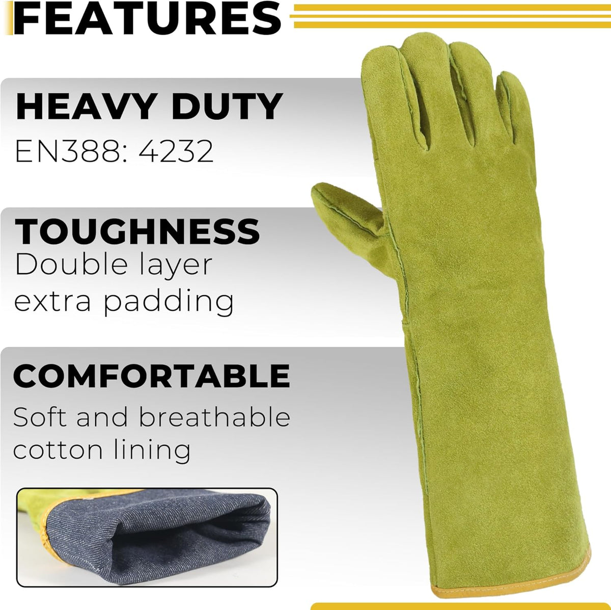 HANDLANDY Animal Handling Gloves, Bite Proof Cat Gloves, Ideal for Rose Pruning, Gardening