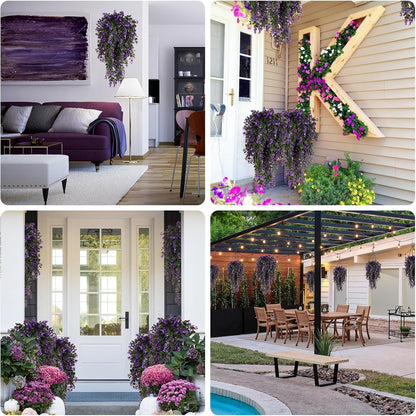 RECUTMS Artificial Plants Indoor Eucalyptus Hanging Outdoors Greenery Stems Outdoor Faux,4 Bundles