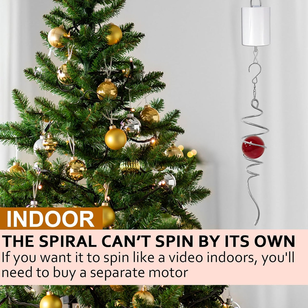 Wind Spinner Tail with Red Glass Orb,Wind Spinners Stabilizer Gazing Ball Spiral Tail,Decorative