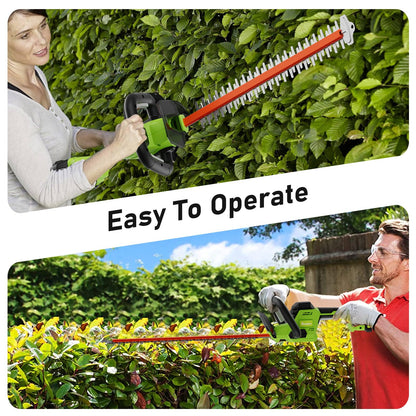 SUNCHERS 20V Max Hedge Trimmer Cordless, 22 Inch Tree Trimmer with 2 Batteries and Charger