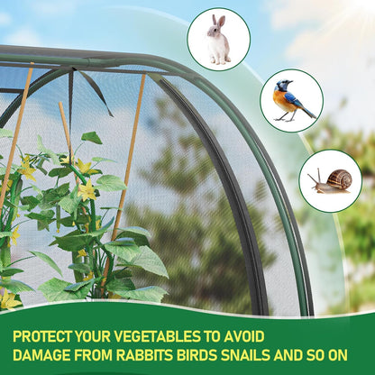 SPECILITE 98x49x49in Garden Plant Netting Mesh Cover for Raised Bed with Roll-up Zipper Door for