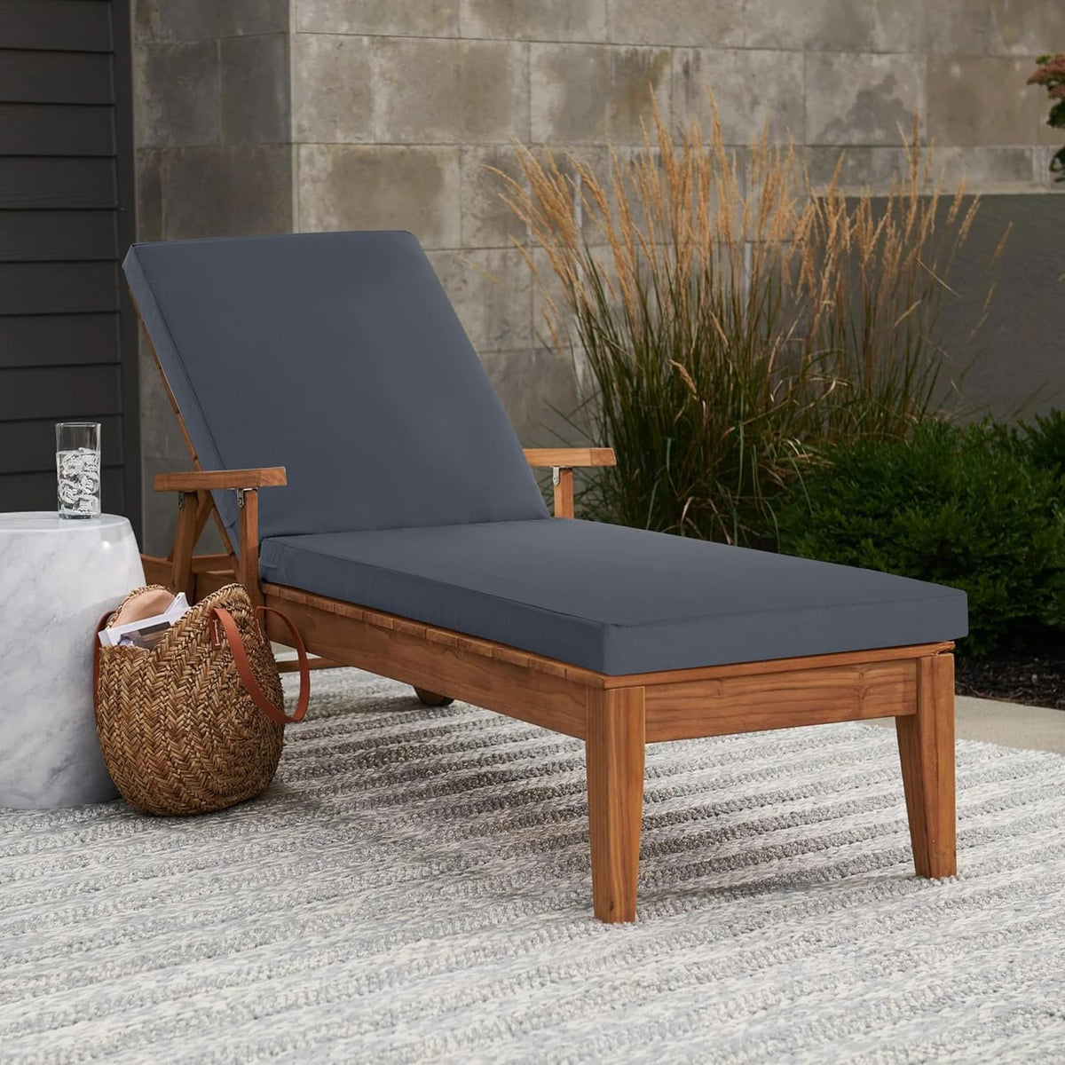 Chaise Lounge Cushions Outdoor - Waterproof and Fade Resistant Sun Lounger Replacement Cushions