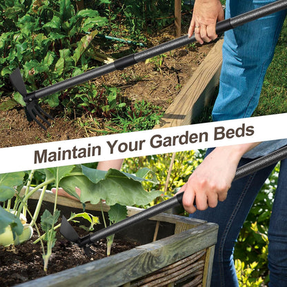COCONUT Hoe Garden Tool, 60 Inch Garden Hoe Long Handle for Weeding, Hoe Cultivator 2 in 1 Hand