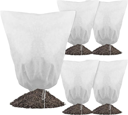 Gardzen 5-Pack Plant Cover Drawstring Tree Cover, Winter Freeze Plant Protection, Tree Jacket Frost