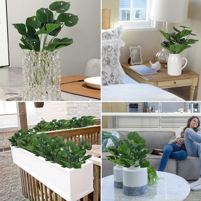 RECUTMS 6 Bundles Fake Plants Artificial Tropical Palm Leaves Tree Faux Monstera Shrubs Green Plant