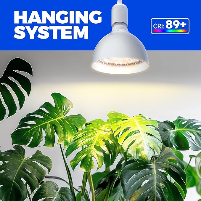 Barrina Hanging Grow Lights for Indoor Plants, 25W Full Spectrum, with Timer and 16.4FT Power Cord