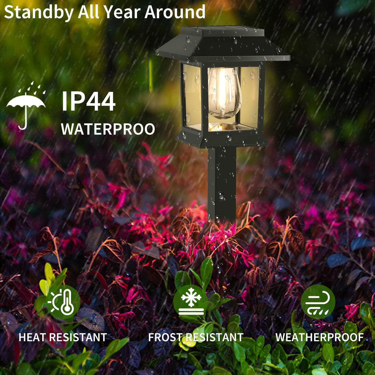 Greluna Solar Lights Outdoor,12 Pack 3000K Waterproof Auto On/Off Solar Pathway Lights for Your