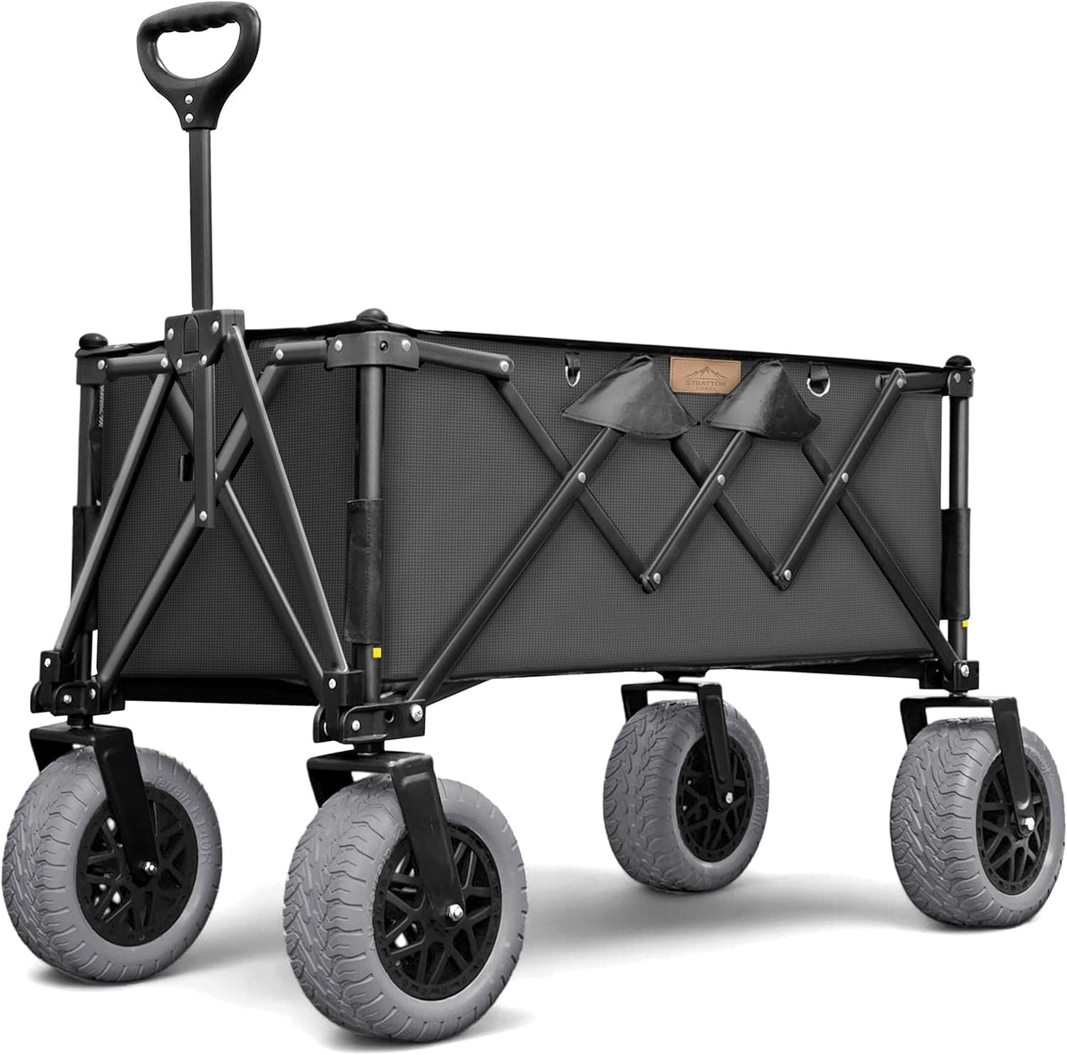 Folding Beach Wagon with Big All-Terrain Wheels for Off-Road Use (Sand/Gravel/Camping Trails) Extra