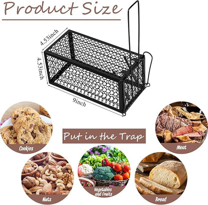 Qualirey 4 Pcs Humane Rat Trap Chipmunk Rodent Mouse Squirrel Trap Small Live Animal Mouse Voles