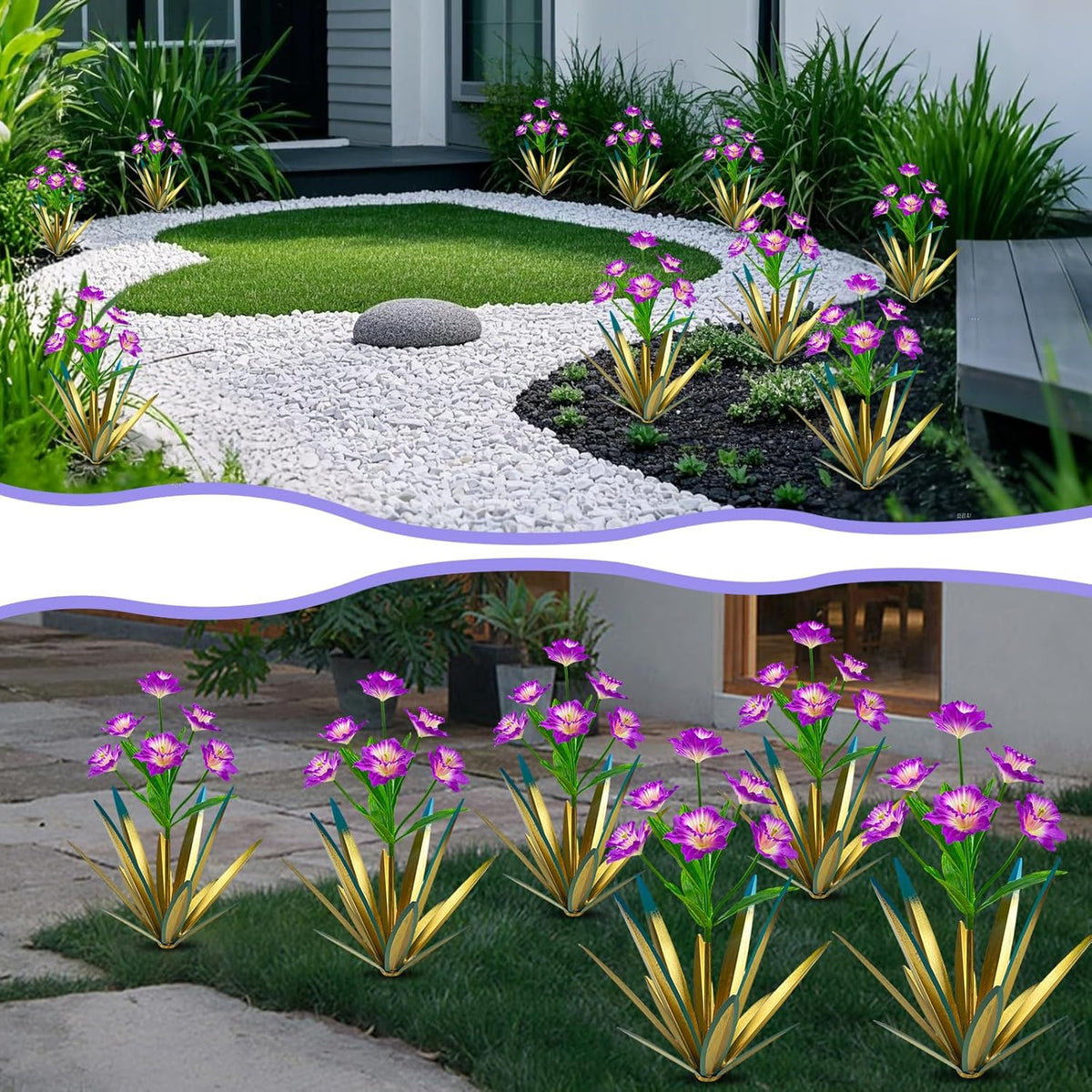 Homight Metal Agave Plant Outdoor Decoration Outdoor Garden Decoration Daffodils Flowers Mexican
