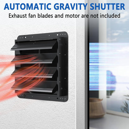 16 Inch Aluminum Automatic Shutter Louver Vent (No Fan Blades and Motor) for Home Attics