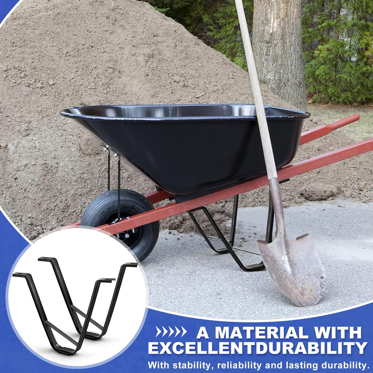 4 Pcs Heavy-Duty Steel Wheelbarrow Stands Trolley Replacement Parts Wheel Barrel Carretilla Bracket