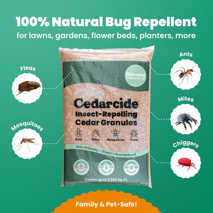 Cedarcide Lawn, Home & Garden Cedar Granules | Repels Fleas, Ticks, Ants & Mosquitoes | Smells