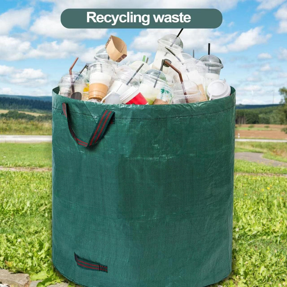 2 Pack 137 Gallons Reusable Yard Waste Bags with Double Bottom Extra Large Lawn Leaf Bags Heavy