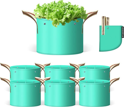 7 Pcs 5 Gallon Potato Grow Bag, PE Garden pots Plant Grow Bag with Branch-Binding Holes and Drain