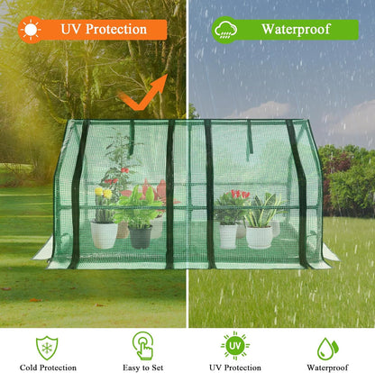 U'Artlines Portable Mini Greenhouse Small Green House with Waterproof Pad and Plant Label 47x24x24