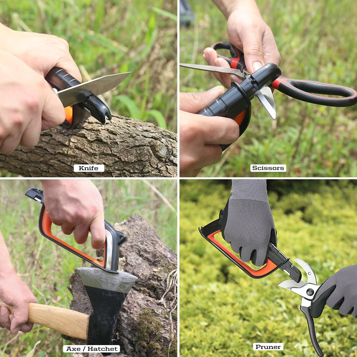 SHARPAL 103N All-in-1 Knife Garden Tool Multi-Sharpener for Lawn Mower Blade, Axe, Hatchet
