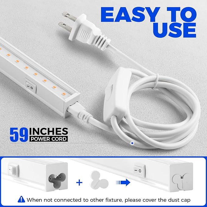 Barrina Grow Lights for Indoor Plants, Full Spectrum, 4ft 160W (8 x 20W), LED Grow Light Strip for