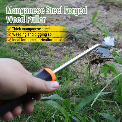 Weed Removal Tool, 2025 New Garden Weeding Tools Manganese Steel Hand Weeder Tool with Handle, 5