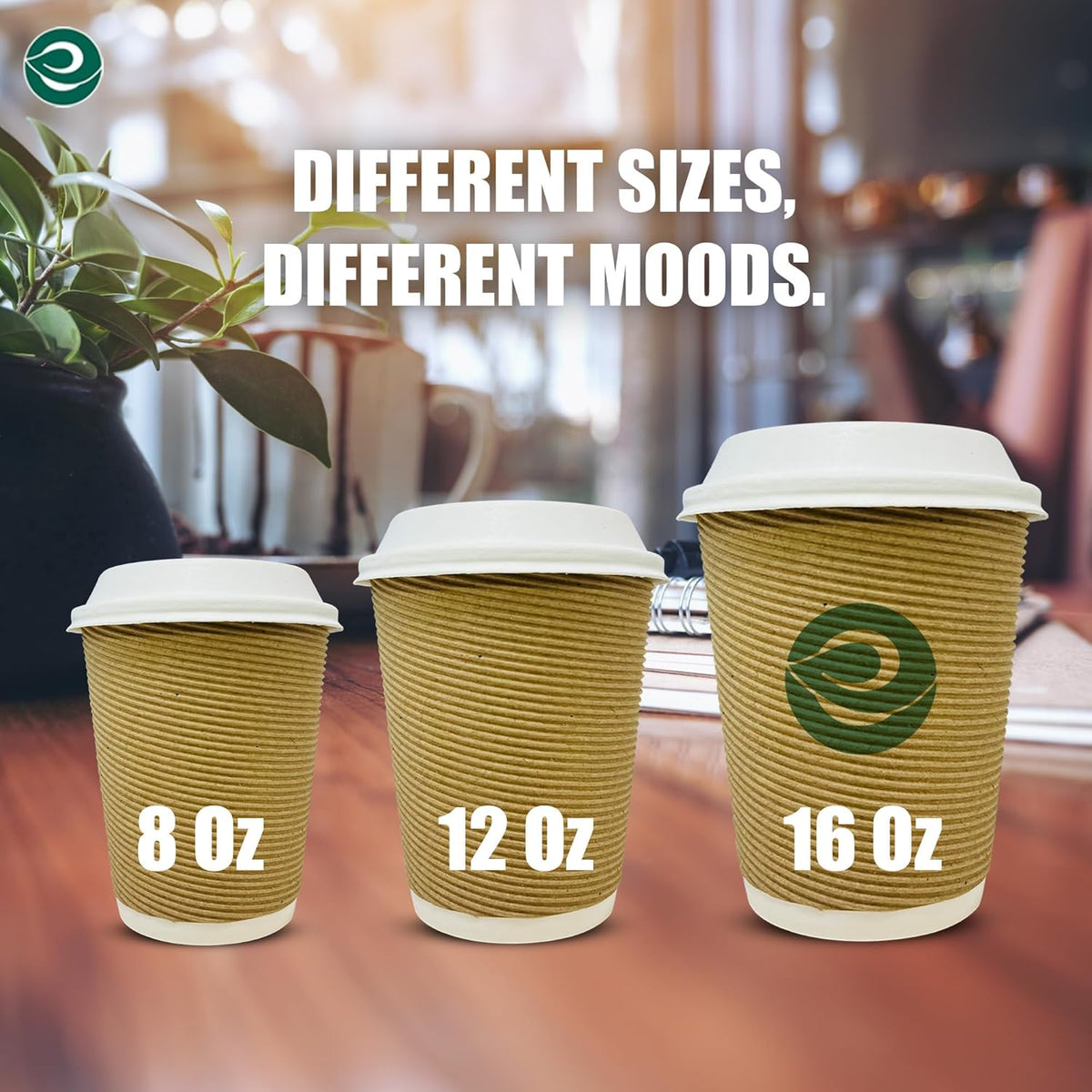 ECO SOUL 16oz Compostable Ripple Cups (25 Pack) – Biodegradable Paper Cups, Non-Toxic Disposable