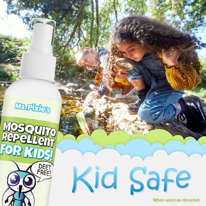 Ms. Pixie's Mosquito Repellent for Kids, DEET-Free Gentle Bug Spray for Children’s Skin & Outdoor