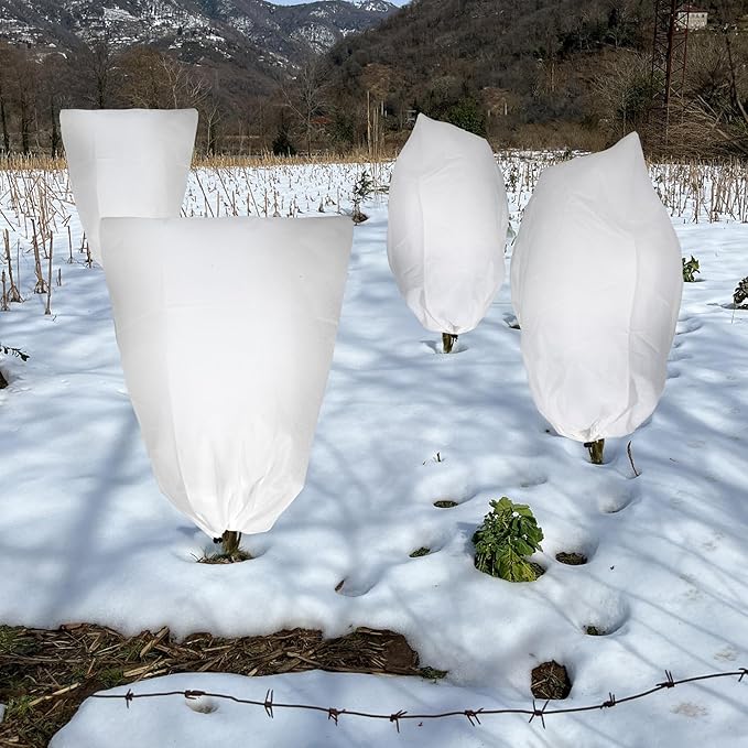 2 Pack Plant Covers Freeze Protection for Winter, 31.5''×23.6'' Frost Cloths for Outdoor Plants