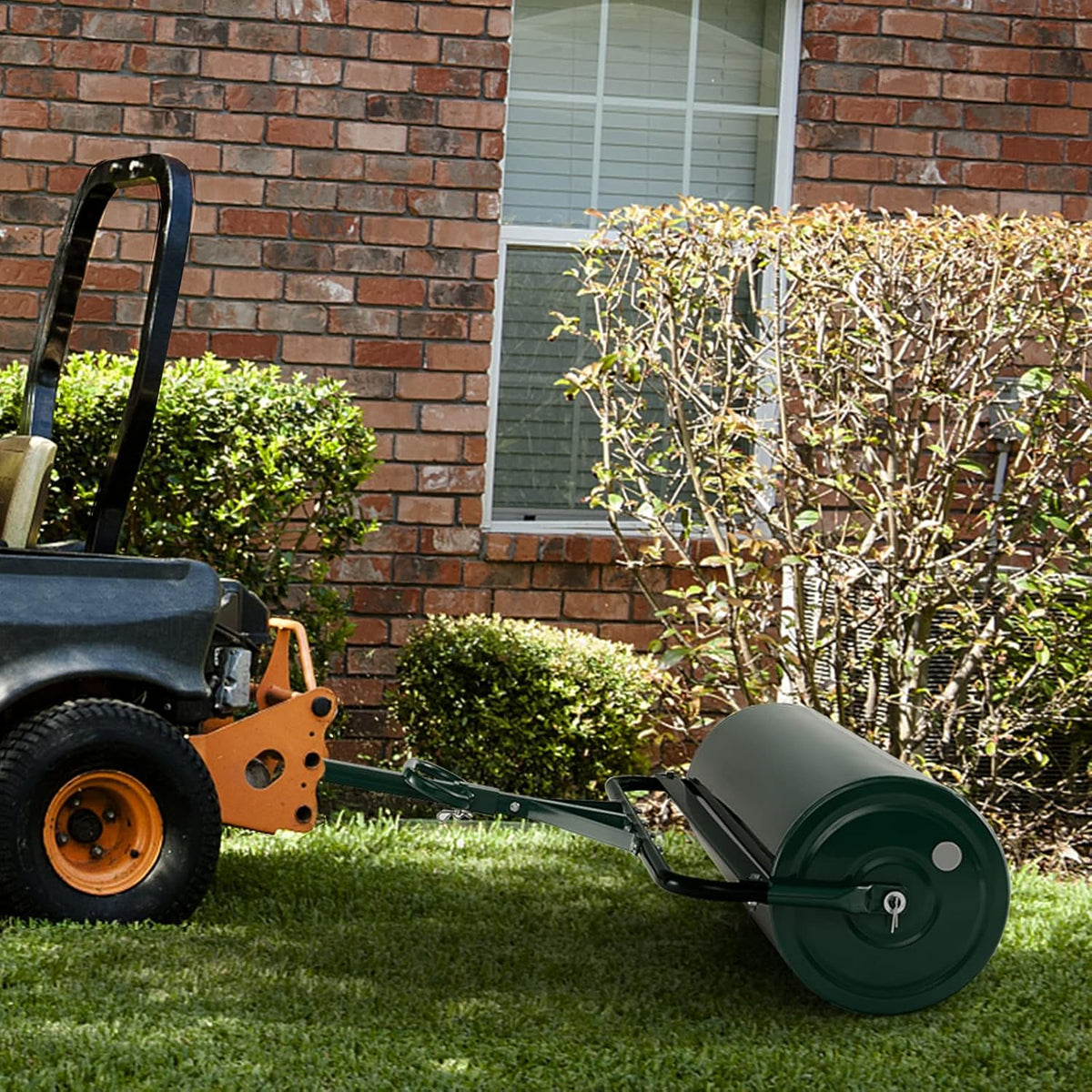 IRONMAX Lawn Roller, 17 Gallons/63 L Manual & Tow-Behind Steel Sod Roller w/Push Pull Handle, Lawn