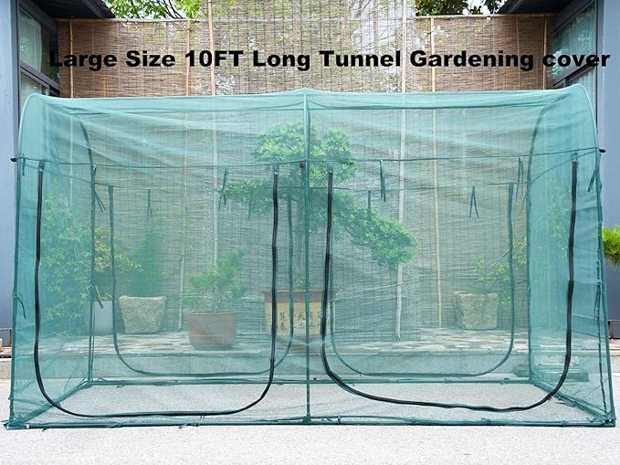 Poray Large Tunnel 10FTx6FT Plant Netting Cover, 6FT Tall Crop Cage Tomato Netting,Pest Guard Cover