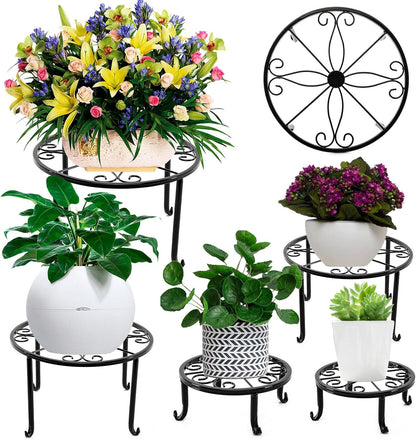 5 packs Rustproof Metal Plant Stands for Multiple Plant, Heavy Duty Plants Holder Outdoor Indoor