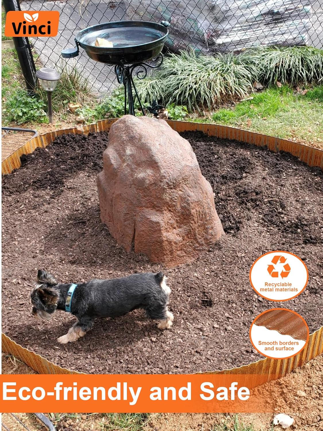 Vinci Garden Landscape Edging Border, 10 Inch x 10 FT Corrugated Sturdy Metal Easy Installation