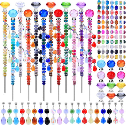 VICTLOV Crystal Suncatcher Making Kit, 273 Pieces with Beads, Snowflakes, Butterflies, Glass Balls