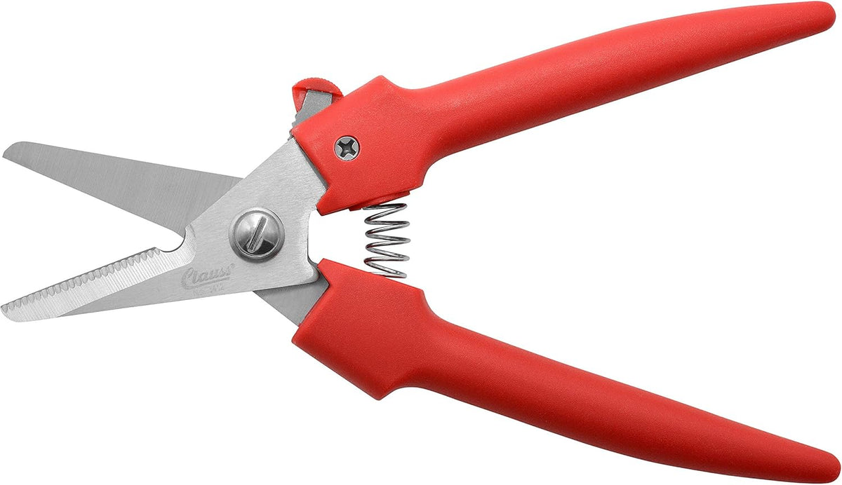Clauss Spring-Action Stainless Steel Wire Cutters / Pruning Shears For Gardening, Red, 7.5’’ (33503)