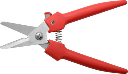 Clauss Spring-Action Stainless Steel Wire Cutters / Pruning Shears For Gardening, Red, 7.5’’ (33503)