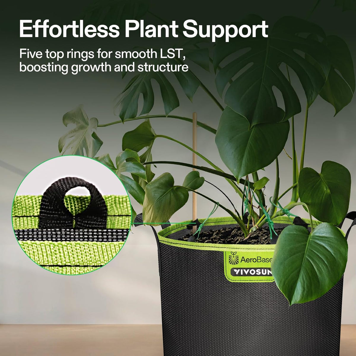 VIVOSUN 3-Pack 7-Gallon AeroBase Grow Bags, Durable Mesh Fabric Plant Container with Breathable