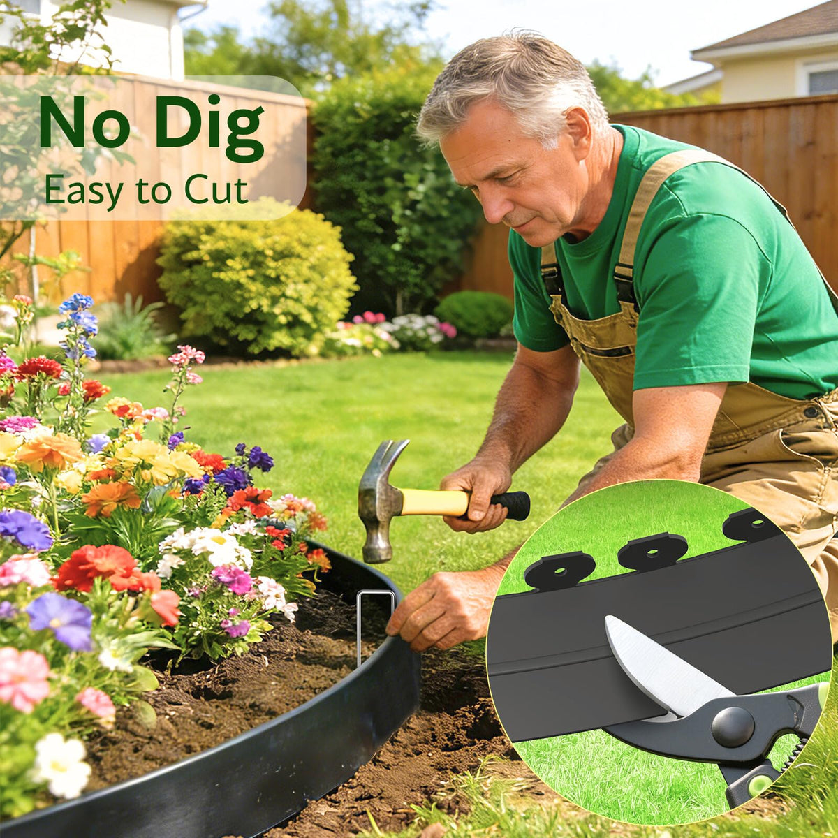 Bluepro Landscape Edging, 2 Inch 100 ft Garden Border Edging Upgraded with 150 Steel Stakes