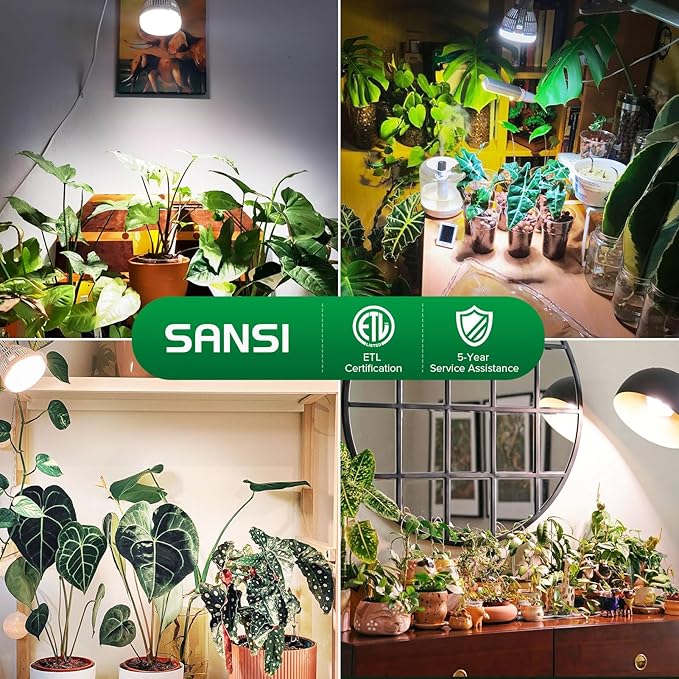 SANSI Grow Light Bulb with COC Technology, Full Spectrum 10W Grow Lamp (150 Watt Equiv) with