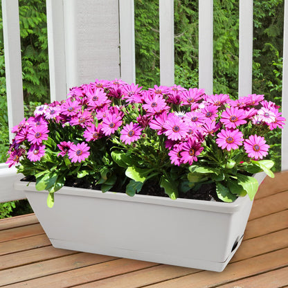 8pcs Window Box Planter, 17 Inches Flower Window Boxes, Rectangle Planters Box with Drainage Holes