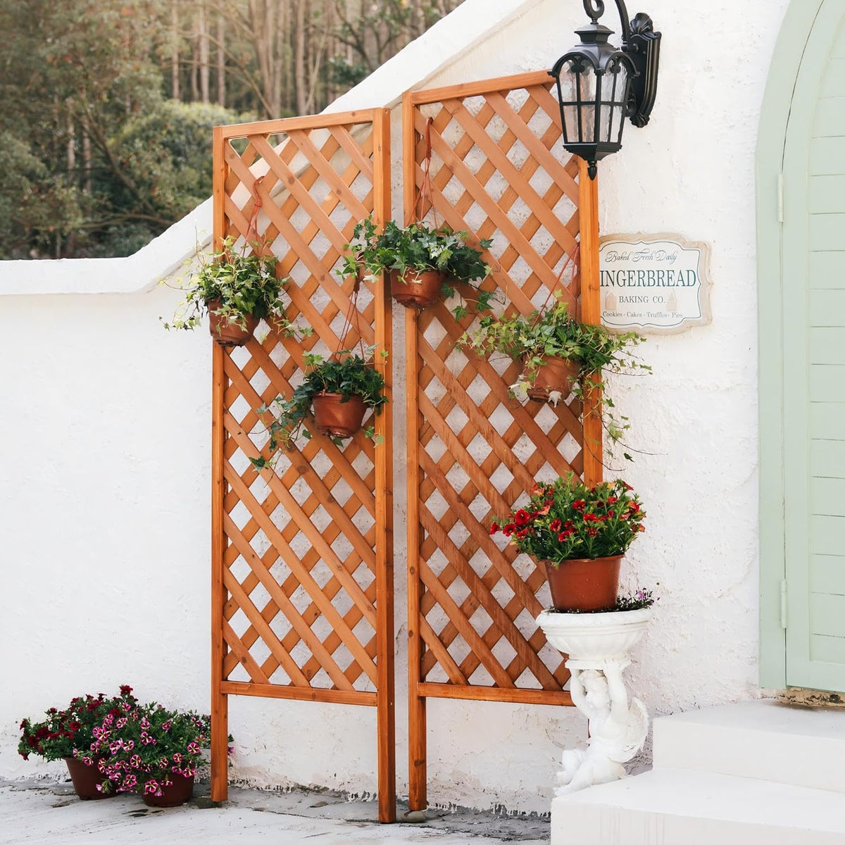 2-Pack Wooden Garden Trellis Panels – 72" H x 24" W Climbing Plant Support Screen for Outdoor
