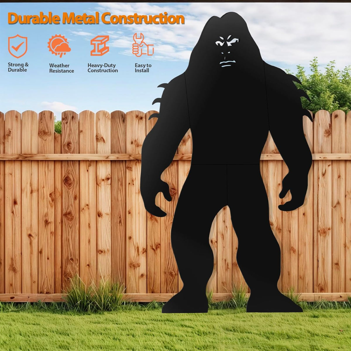 7.4Ft Tall Bigfoot Metal Outdoor Decor Big Foot Sasquatch Gifts for Men/Women/Dad Unique Bigfoot
