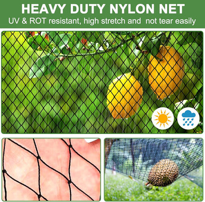 Bird Net - 50' x 50' Garden Netting with 2.4" Square Mesh Protect Fruit Tree, Plant & Vegetables