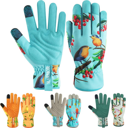 Leather-Gardening-Gloves for Women,Thorn-Proof Work-Gloves for Weeding,Digging,Planting,Pruning