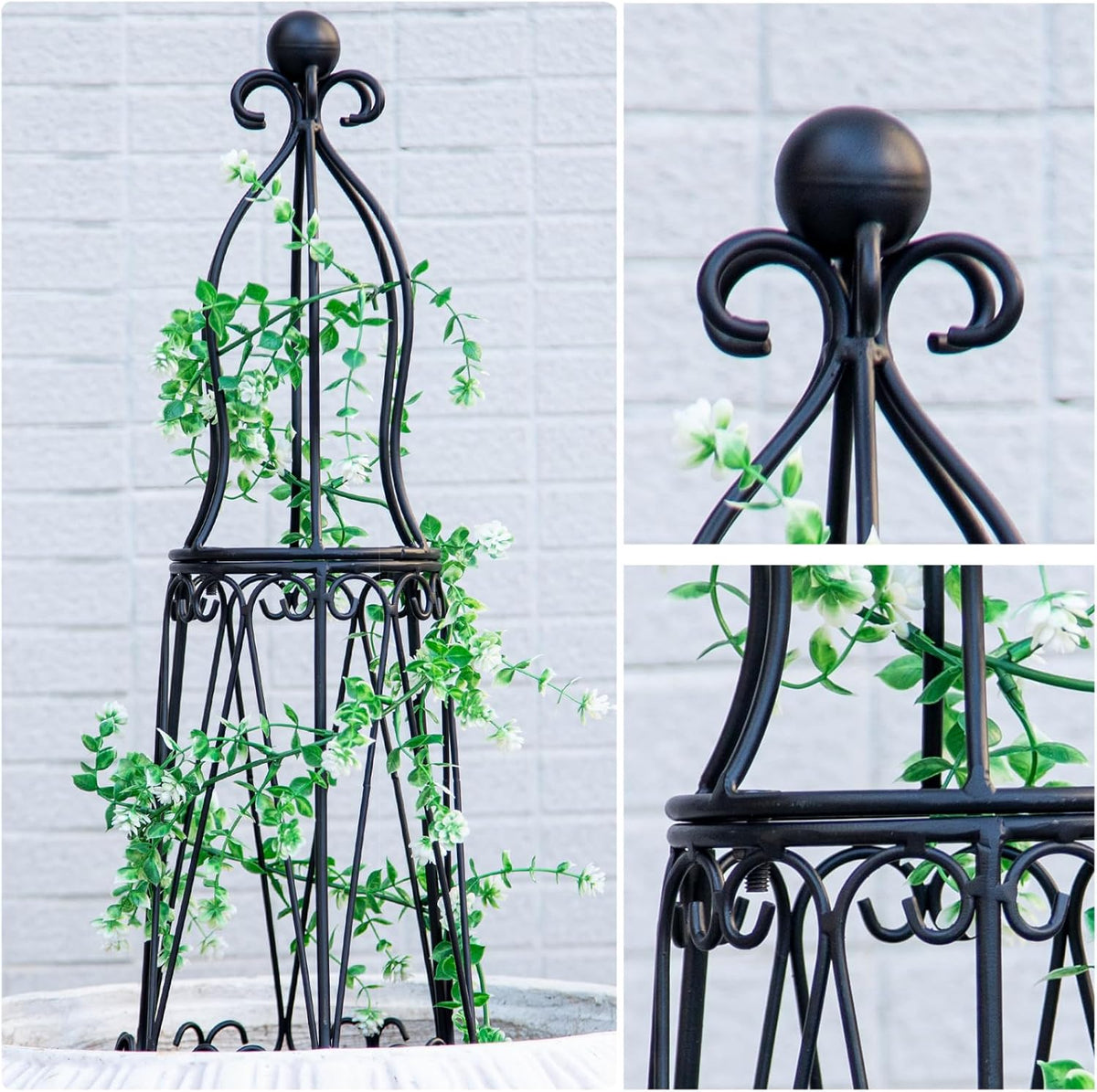 Indoor Plant Trellis for Potted Plants - Plant Support & Garden Decor Obelisk for Climbing Pothos