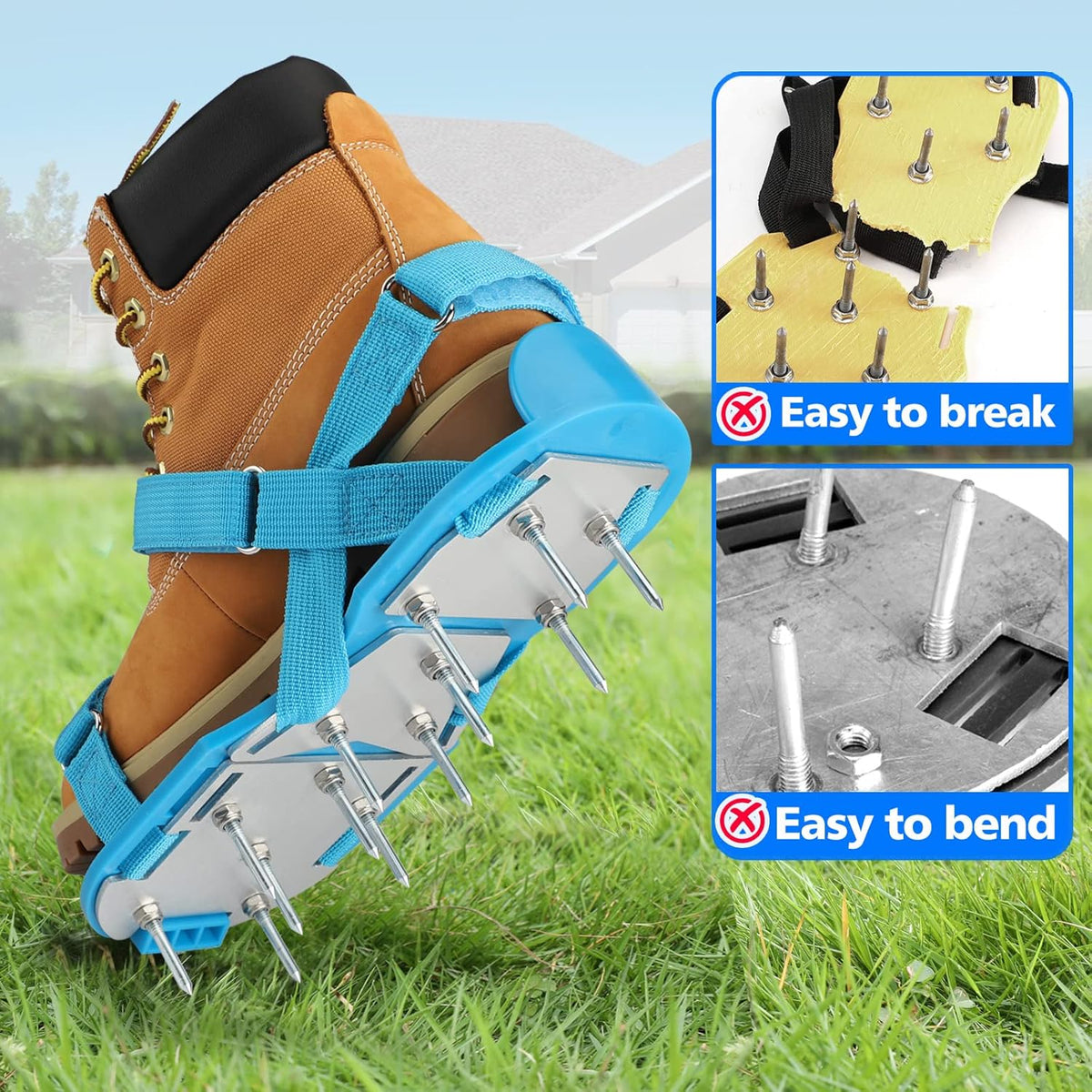 Lawn Aerator Shoes for Grass - Pre-Assembled Grass Aerator Shoes for Lawn - Soil Yard Aerator Tool