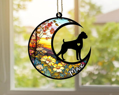 Personalized Dog Memorial, Custom Name Boxer Dog Christmas Ornament with Name, Custom Breeds, Pet